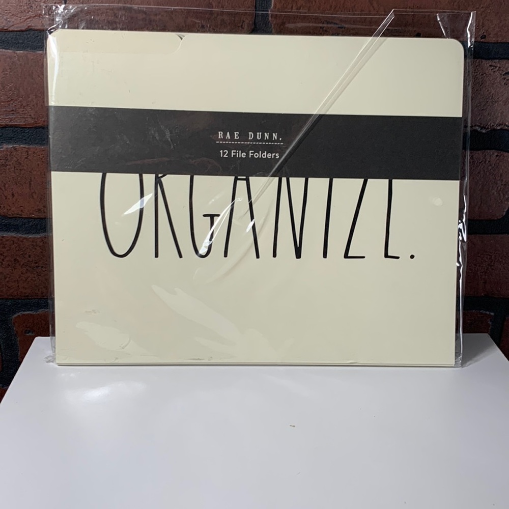 - Sealed - NWT Rae Dunn 12  Tan file folders ORGANIZE SAVE FILE